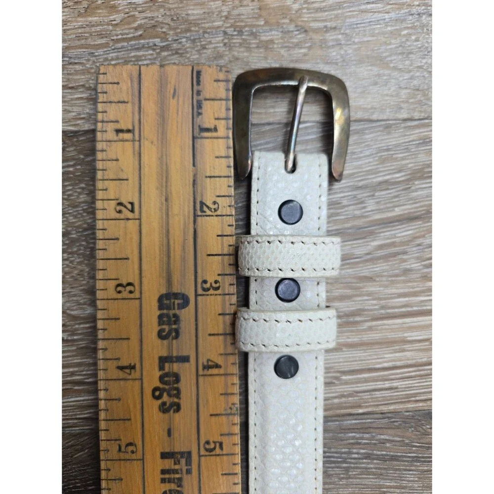 Tom Taylor Belt Genuine Snake Sterling Silver 925 Made in USA Size 38 White